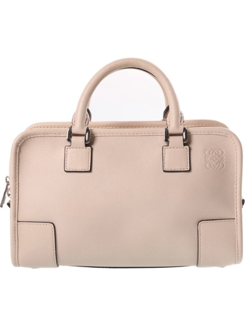Loewe Amazona 23 2-Way Shoulder Bag Beige Leather Silver